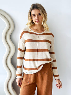 Little Lies / Ivy Knit Jumper Rust/White