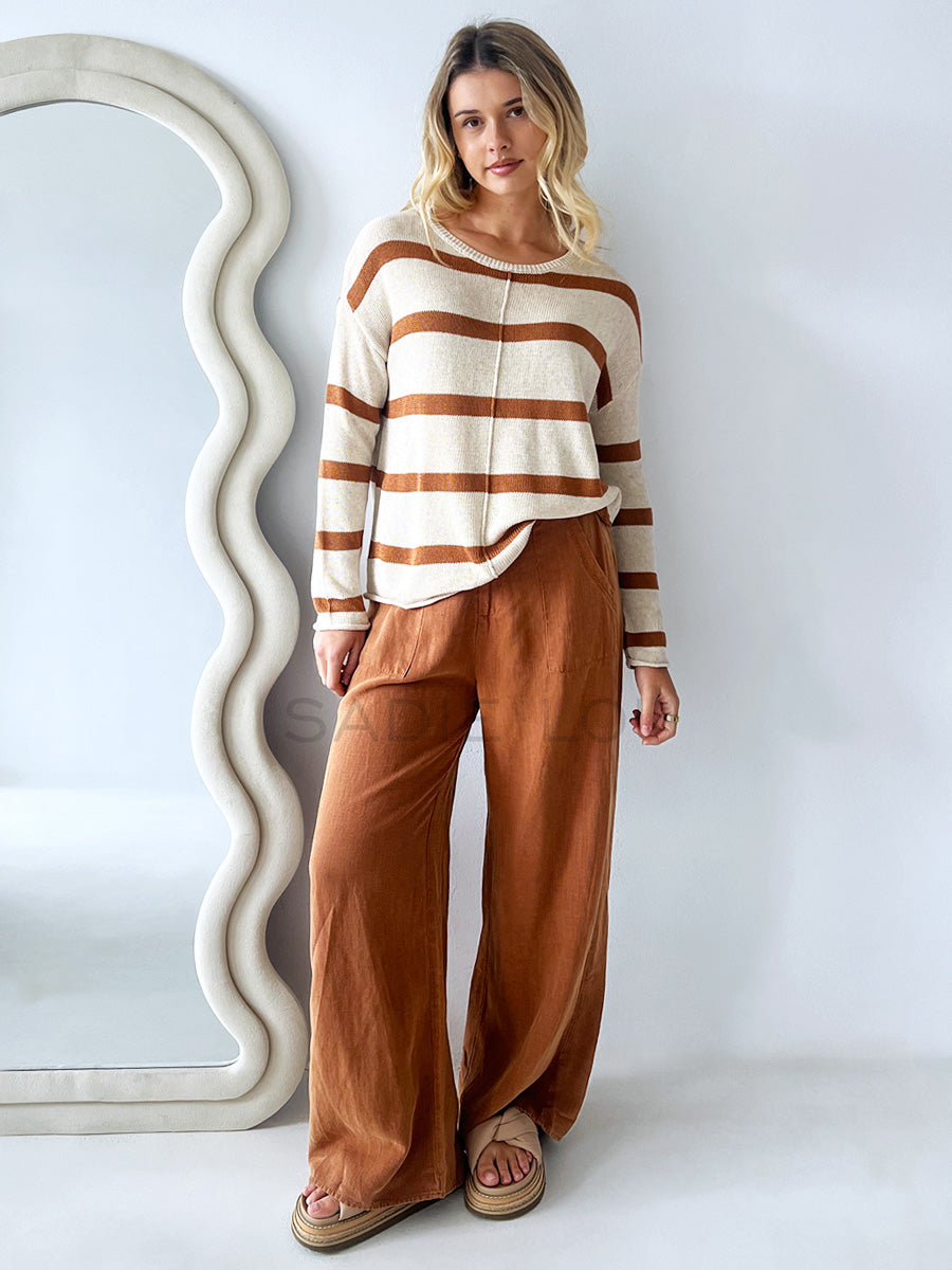 Little Lies / Ivy Knit Jumper Rust/White
