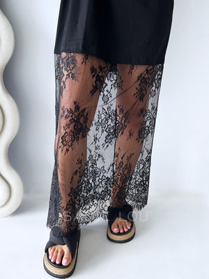 By Frankie / Ciara Lace Tee Dress - Black