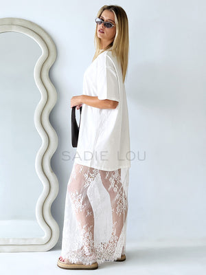By Frankie / Ciara Lace Tee Dress - White