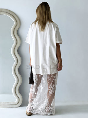 By Frankie / Ciara Lace Tee Dress - White
