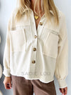 Waffle Knit Shacket - Beige