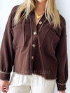 Waffle Knit Shacket - Chocolate