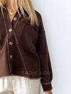 Waffle Knit Shacket - Chocolate
