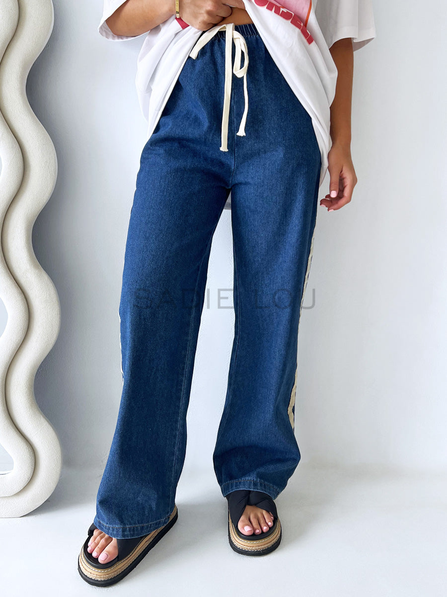 By Frankie / Denim Racer Pant - Dark