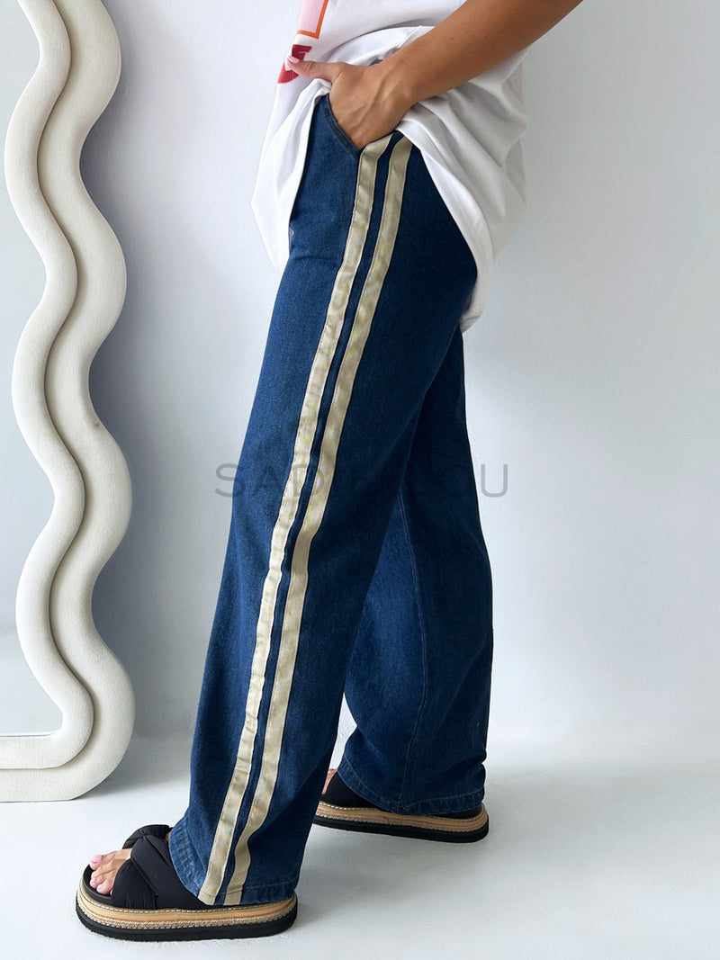 By Frankie / Denim Racer Pant - Dark