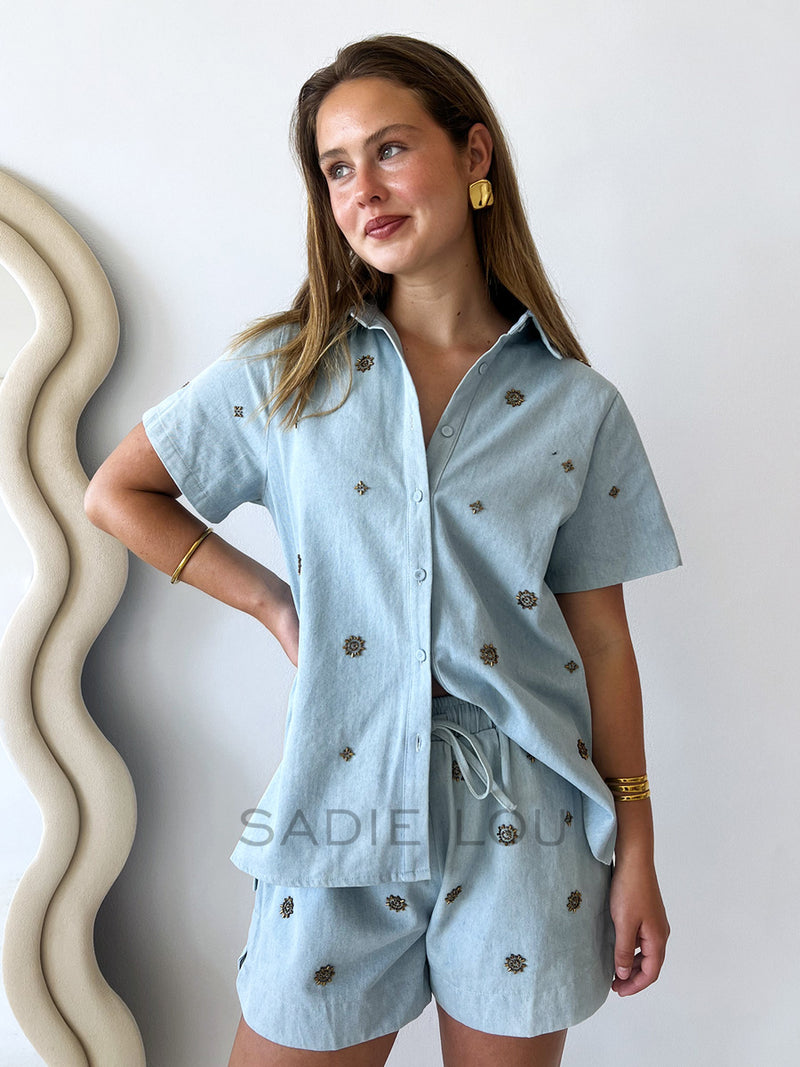 Little Lies / Stargazer Denim Blouse