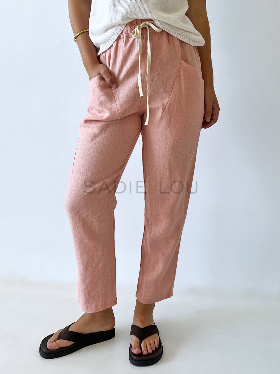 Little Lies / Luxe Linen Pant - Salmon