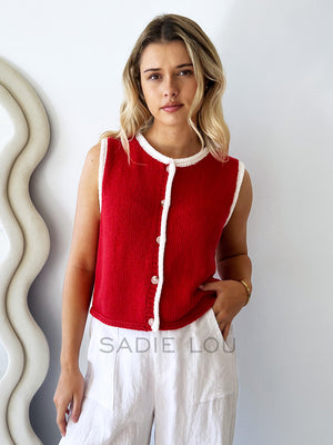 Little Lies / Contrast Raya Tank - Red