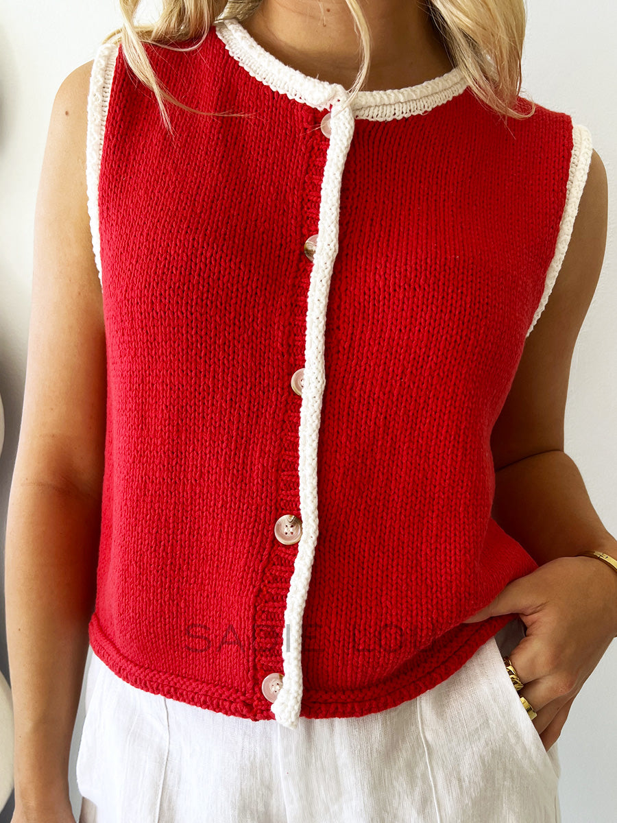 Little Lies / Contrast Raya Tank - Red