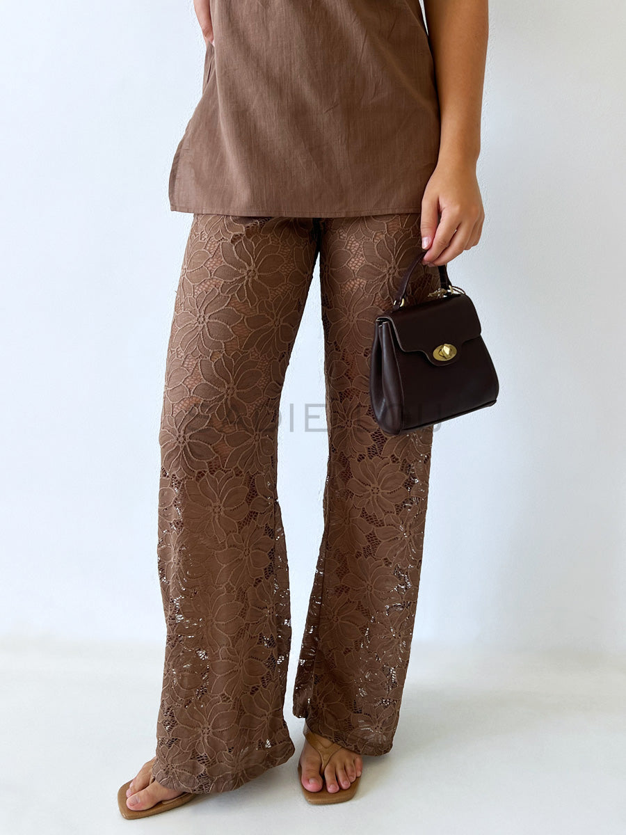 By Frankie / Whisper Lace Pant - Choc