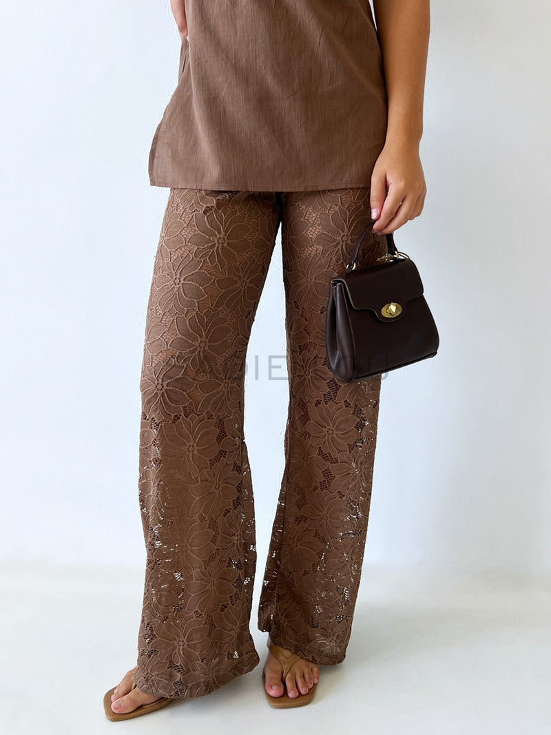 By Frankie / Whisper Lace Pant - Choc