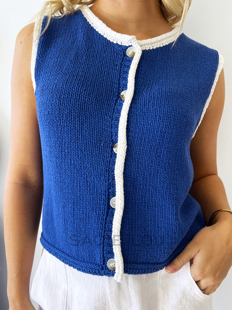 Little Lies / Contrast Raya Tank - Blue
