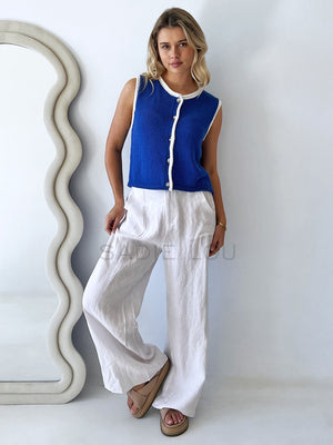 Little Lies / Contrast Raya Tank - Blue