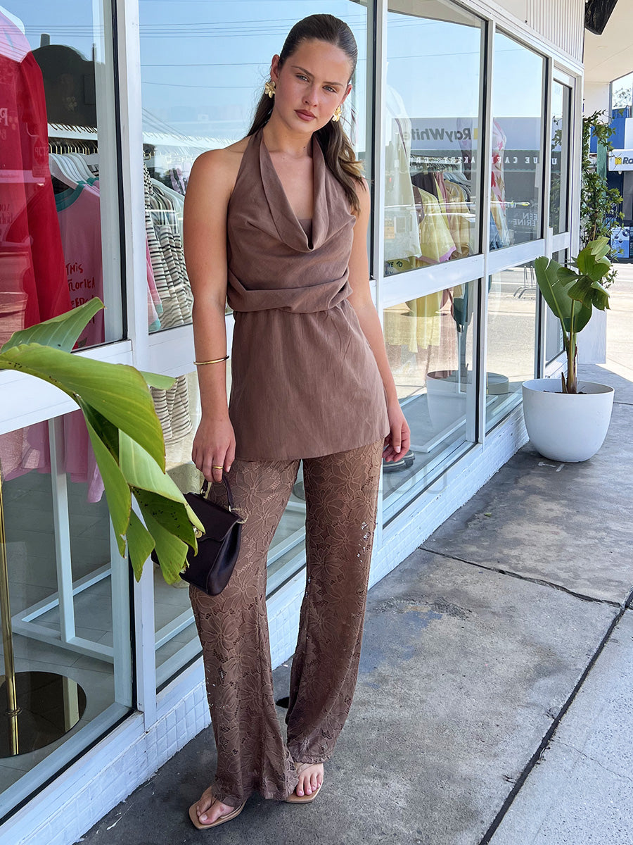 By Frankie / Whisper Lace Pant - Choc