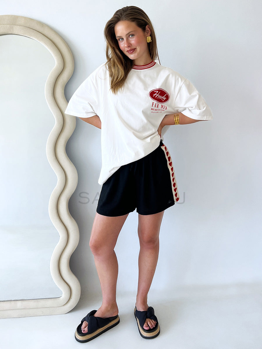 Racer Heart Shorts - Black