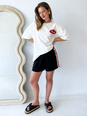 Racer Heart Shorts - Black