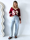 By Frankie / Varsity Knit Sweater - Wine