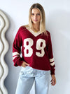 By Frankie / Varsity Knit Sweater - Wine