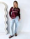 By Frankie / Howdy Cowboy Knit Sweater - Shiraz