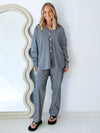 Cartel & Willow // Tamika Shirt - Stripe Denim