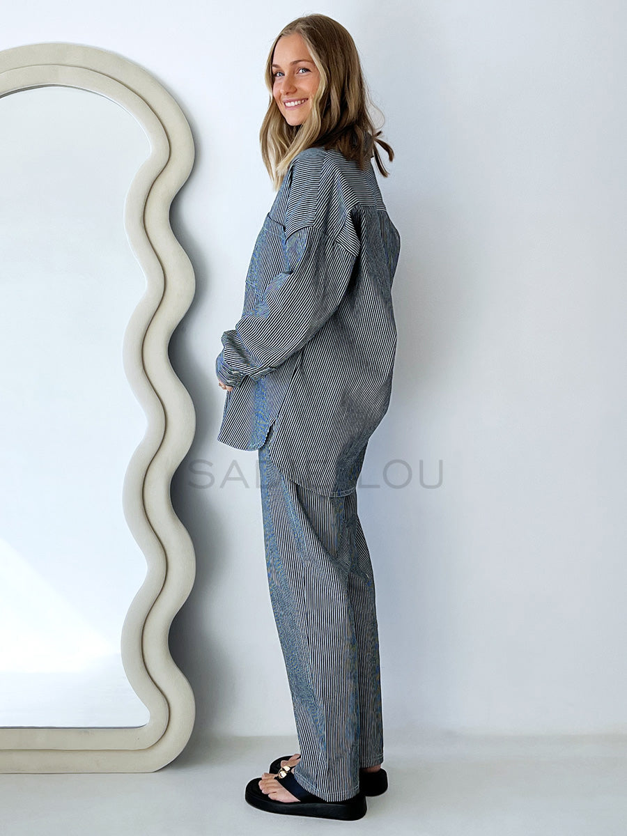 Cartel & Willow // Baylor Pant - Stipe Denim