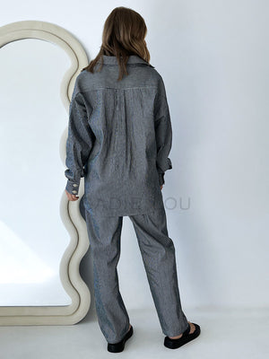 Cartel & Willow // Baylor Pant - Stipe Denim