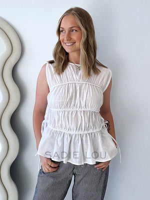 All About Eve / Lou Lou Tie Top - White