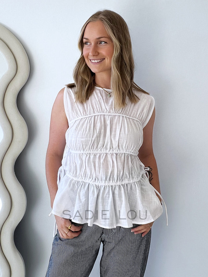 All About Eve / Lou Lou Tie Top - White