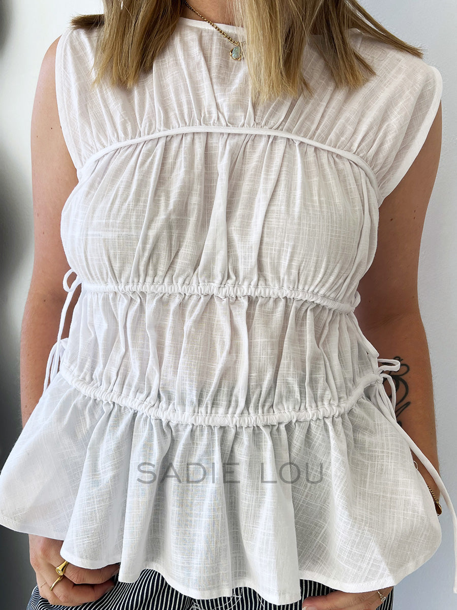 All About Eve / Lou Lou Tie Top - White