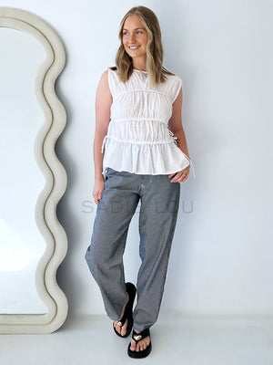 All About Eve / Lou Lou Tie Top - White