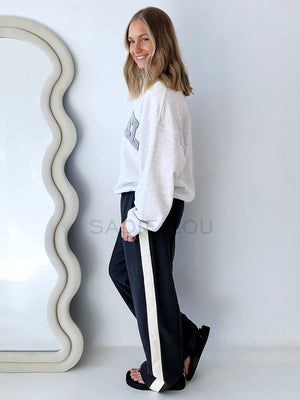 Cartel & Willow // Weston Pant - Steel/Cream
