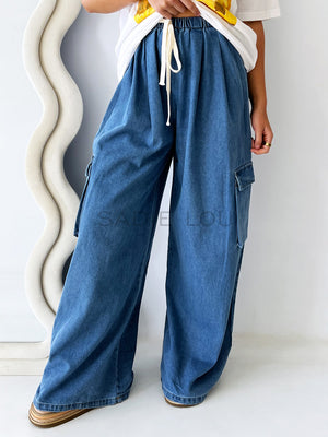 By Frankie / Elargo Denim Cargo Pant - Blue