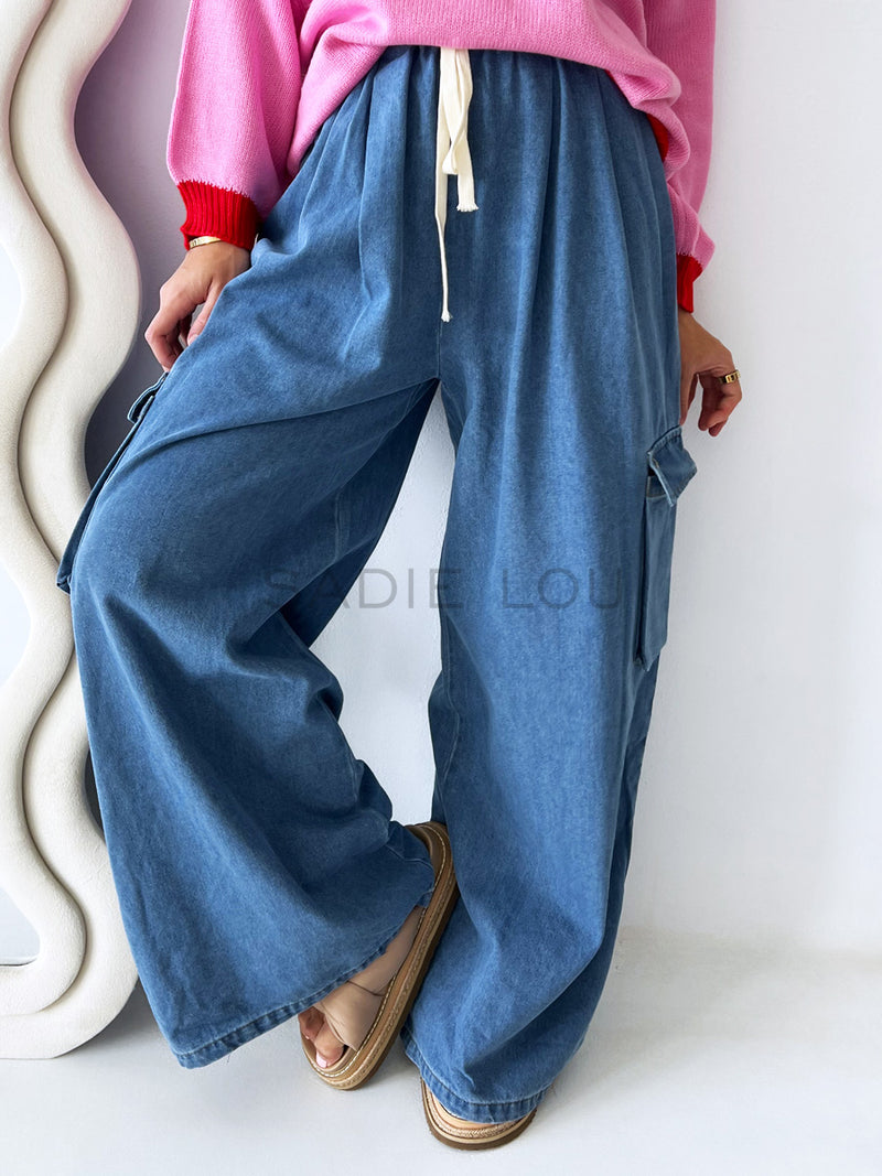 By Frankie / Elargo Denim Cargo Pant - Blue