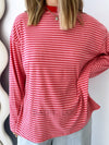 By Frankie / Mimi Stripe Top  - Pink/Red