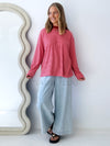 By Frankie / Mimi Stripe Top  - Pink/Red