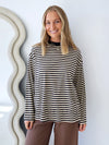 By Frankie / Mimi Stripe Top - Charcoal/Beige