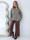 By Frankie / Mimi Stripe Top - Charcoal/Beige
