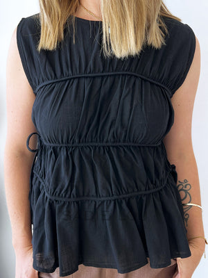 All About Eve / Lou Lou Tie Top - Black