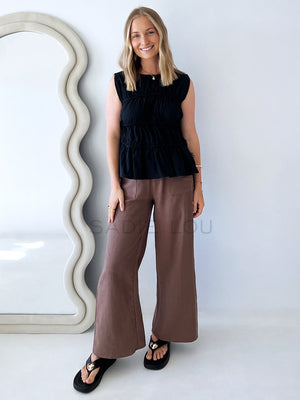 All About Eve / Lou Lou Tie Top - Black