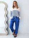 Little Lies / Luxe Linen Pant - Electric Blue