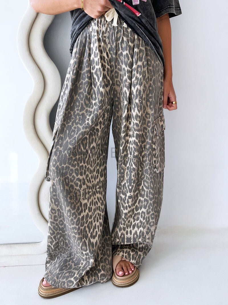 By Frankie / Elargo Denim Cargo Pant - Leopard