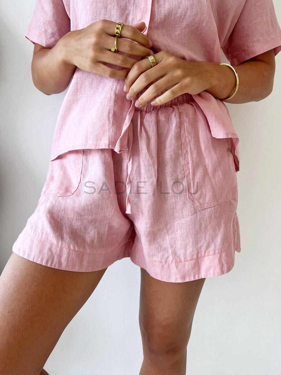 little Lies / Bronte Linen Shorts - Pink