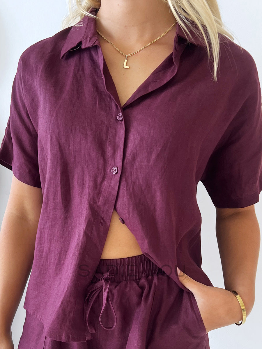 little Lies / Bronte Shirt - Plum