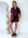 little Lies / Bronte Linen Shorts - Plum