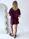 little Lies / Bronte Linen Shorts - Plum