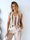 Little Lies / Clovelly Tank - Chocolate Stripe