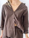 By Frankie / Benni Stripe Short Set - Chocolate