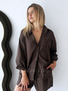 By Frankie / Benni Stripe Short Set - Chocolate