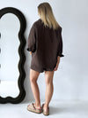 By Frankie / Benni Stripe Short Set - Chocolate